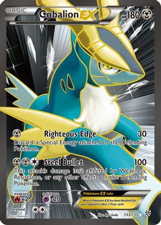 Cobalion EX (133 Full Art) (/135) Holofoil [BW: Plasma Storm] Pokemon Single Pokémon