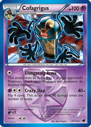 Cofagrigus (Team Plasma) (57) (/116) Reverse Holofoil [BW: Plasma Freeze] Pokemon Single Pokémon