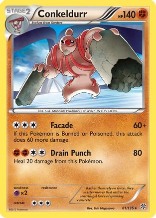 Conkeldurr (/135) Reverse Holofoil [BW: Plasma Storm] Pokemon Single Pokémon
