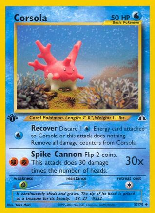 Corsola (37/75) 1st Edition [Vintage: Neo Discovery] Pokemon Single Pokémon