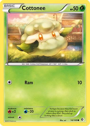 Cottonee (/149) Reverse Holofoil [BW: Boundaries Crossed] Pokemon Single Pokémon