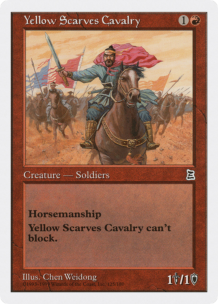 Yellow Scarves Cavalry (PTK-125) [Oldschool] Portal Three Kingdoms MTG Single Wizards of the Coast
