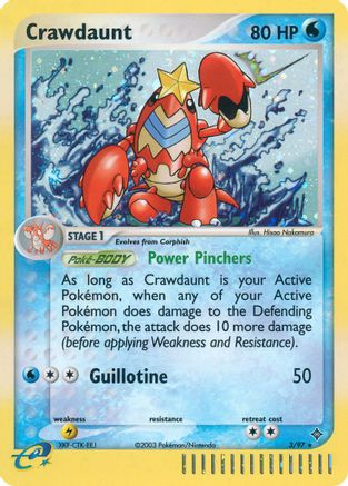 Crawdaunt - 3/97 (3/97) Reverse Holofoil [EX: Dragon] Pokemon Single Pokémon
