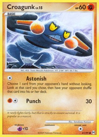 Croagunk (61/99) Reverse Holofoil [Platinum: Arceus] Pokemon Single Pokémon