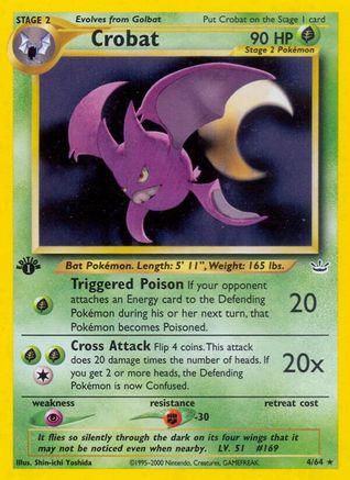 Crobat (/64) 1st Edition Holofoil [Vintage: Neo Revelation] Pokemon Single Pokémon
