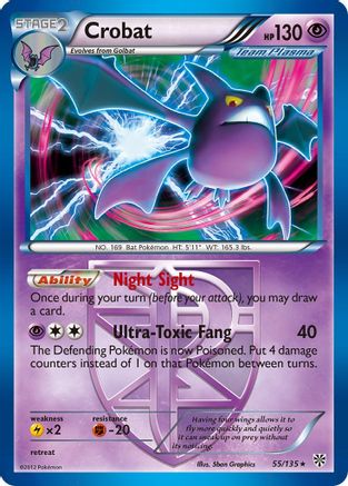 Crobat (Team Plasma) (55/135) Reverse Holofoil [BW: Plasma Storm] Pokemon Single Pokémon