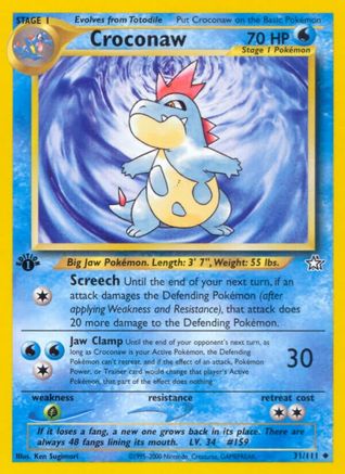 Croconaw (31/111) 1st Edition [Vintage: Neo Genesis] Pokemon Single Pokémon