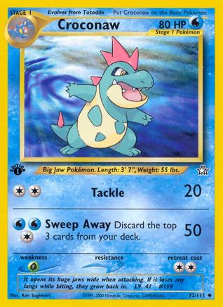 Croconaw (32/111) 1st Edition [Vintage: Neo Genesis] Pokemon Single Pokémon