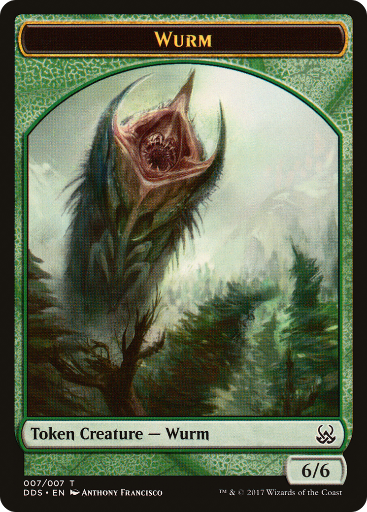 Wurm Token (DDS-007) [Misc] Duel Decks: Mind vs. Might Tokens MTG Single Wizards of the Coast