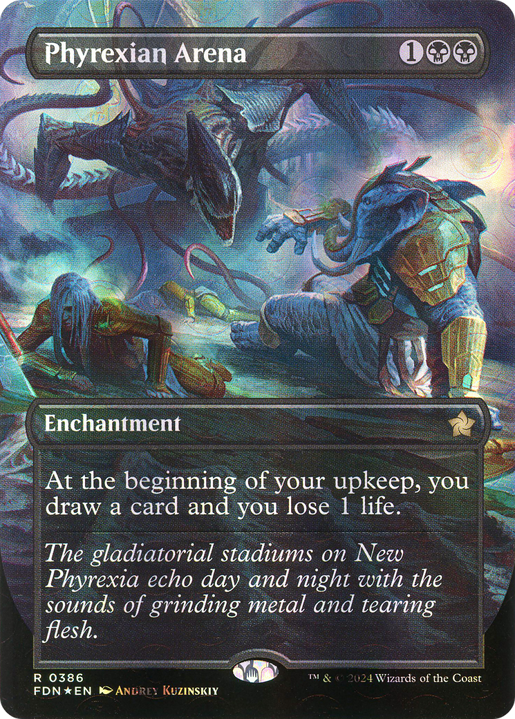 Phyrexian Arena (Mana Foil) (FDN-386) [Foundations] (Borderless) Foil MTG Single Wizards of the Coast