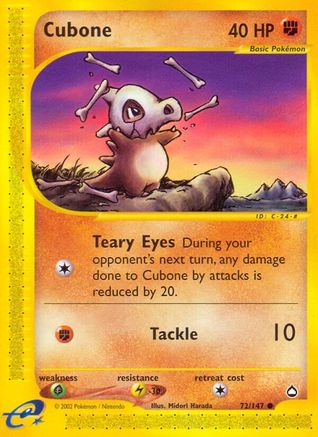 Cubone (72/147) Reverse Holofoil [Vintage: Aquapolis] Pokemon Single Pokémon