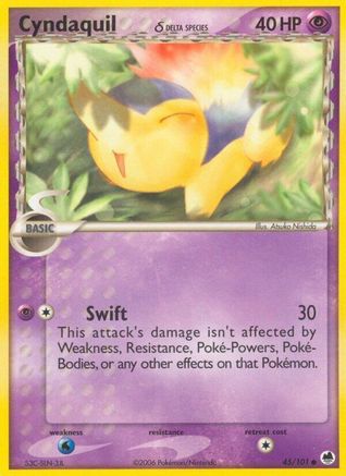 Cyndaquil (Delta Species) (45/101) [EX: Dragon Frontiers] Pokemon Single Pokémon