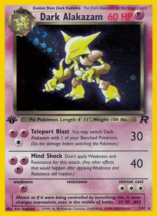 Dark Alakazam (1/82) 1st Edition Holofoil [Vintage: Team Rocket] Pokemon Single Pokémon