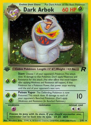 Dark Arbok (2/82) 1st Edition Holofoil [Vintage: Team Rocket] Pokemon Single Pokémon