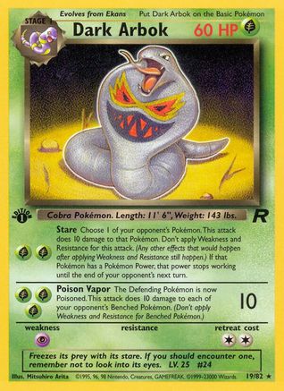 Dark Arbok (19/82) 1st Edition [Vintage: Team Rocket] Pokemon Single Pokémon