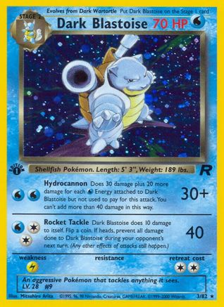 Dark Blastoise (3/82) 1st Edition Holofoil [Vintage: Team Rocket] Pokemon Single Pokémon