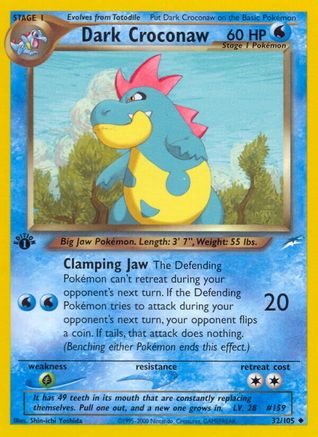 Dark Croconaw (32/105) 1st Edition [Vintage: Neo Destiny] Pokemon Single Pokémon