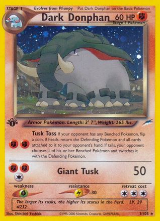 Dark Donphan (/105) [Vintage: Neo Destiny] Pokemon Single Pokémon