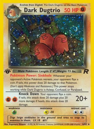 Dark Dugtrio (6/82) 1st Edition Holofoil [Vintage: Team Rocket] Pokemon Single Pokémon