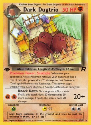 Dark Dugtrio (23/82) 1st Edition [Vintage: Team Rocket] Pokemon Single Pokémon