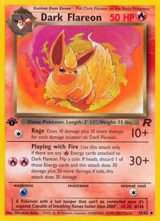 Dark Flareon (35/82) 1st Edition [Vintage: Team Rocket] Pokemon Single Pokémon