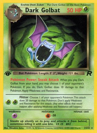 Dark Golbat (24/82) 1st Edition [Vintage: Team Rocket] Pokemon Single Pokémon