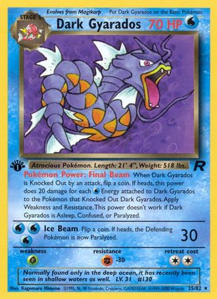 Dark Gyarados (25/82) 1st Edition [Vintage: Team Rocket] Pokemon Single Pokémon