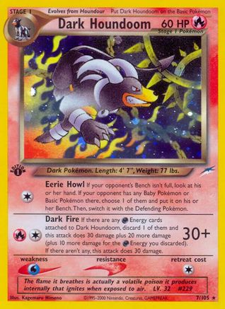 Dark Houndoom (/105) 1st Edition Holofoil [Vintage: Neo Destiny] Pokemon Single Pokémon