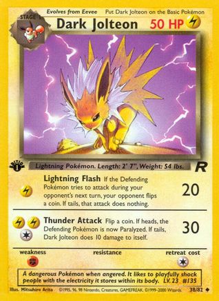 Dark Jolteon (38/82) 1st Edition [Vintage: Team Rocket] Pokemon Single Pokémon