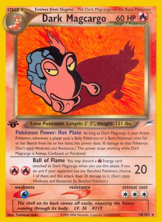 Dark Magcargo (18/105) 1st Edition [Vintage: Neo Destiny] Pokemon Single Pokémon