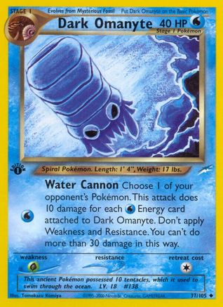 Dark Omanyte (37/105) 1st Edition [Vintage: Neo Destiny] Pokemon Single Pokémon