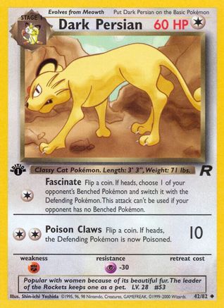 Dark Persian (42/82) 1st Edition [Vintage: Team Rocket] Pokemon Single Pokémon