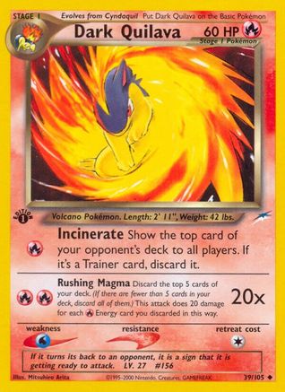 Dark Quilava (39/105) 1st Edition [Vintage: Neo Destiny] Pokemon Single Pokémon