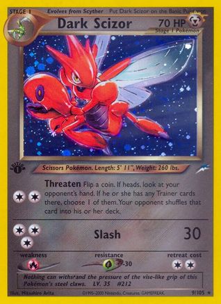 Dark Scizor (/105) 1st Edition Holofoil [Vintage: Neo Destiny] Pokemon Single Pokémon