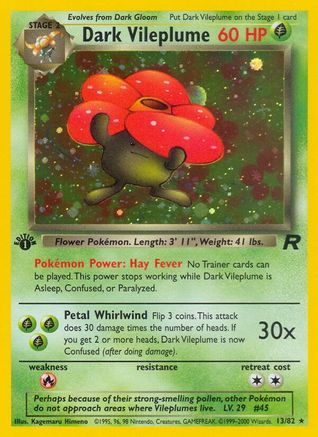 Dark Vileplume (13/82) 1st Edition Holofoil [Vintage: Team Rocket] Pokemon Single Pokémon