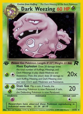 Dark Weezing (14/82) 1st Edition Holofoil [Vintage: Team Rocket] Pokemon Single Pokémon