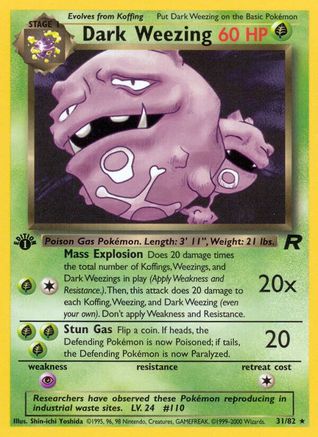 Dark Weezing (31/82) 1st Edition [Vintage: Team Rocket] Pokemon Single Pokémon