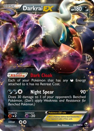 Darkrai EX (63/108) - [BW: Dark Explorers] Holofoil Pokemon Single Pokémon