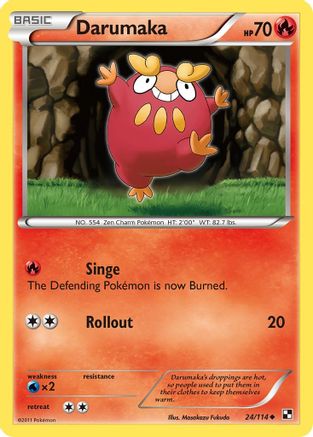 Darumaka (24) (/114) Reverse Holofoil [BW: Base Set] Pokemon Single Pokémon