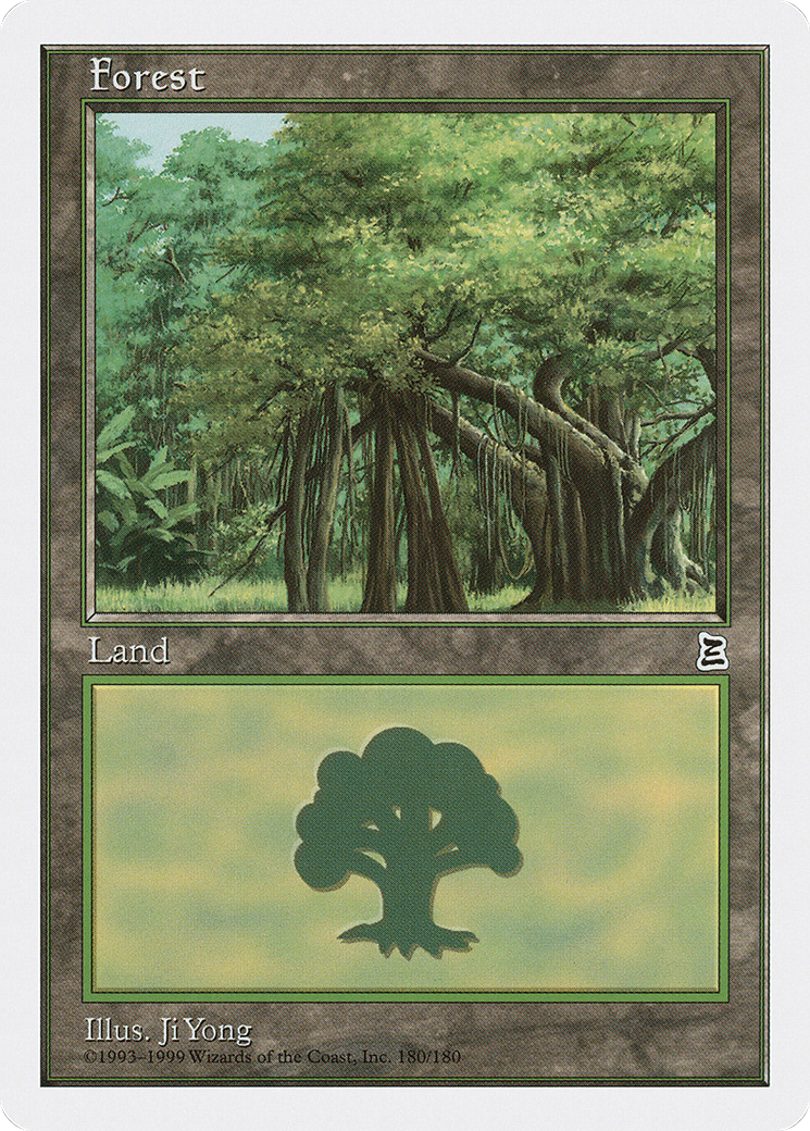 Forest (PTK-180) [Oldschool] Portal Three Kingdoms MTG Single Wizards of the Coast