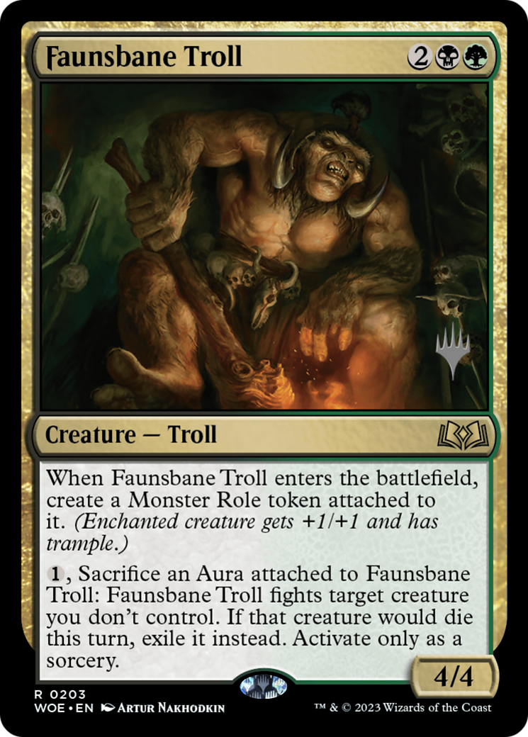 Faunsbane Troll (PPWOE-203) [Wilds of Eldraine Promos] Foil MTG Single Wizards of the Coast