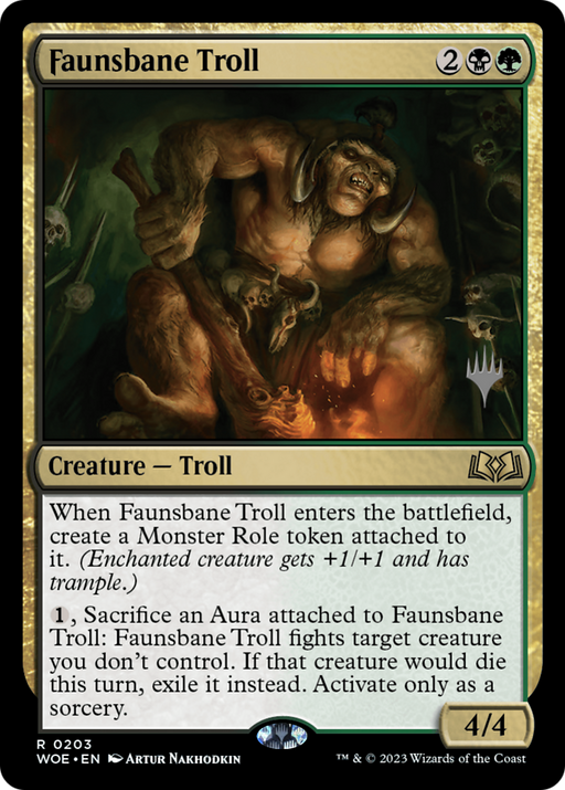 Faunsbane Troll (PPWOE-203) [Wilds of Eldraine Promos] MTG Single Wizards of the Coast
