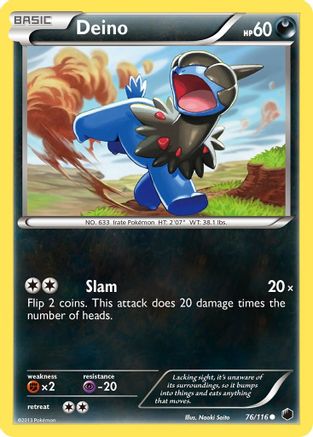 Deino (76) (/116) Reverse Holofoil [BW: Plasma Freeze] Pokemon Single Pokémon