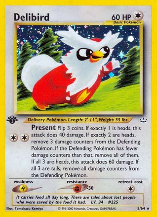 Delibird (5/64) 1st Edition Holofoil [Vintage: Neo Revelation] Pokemon Single Pokémon
