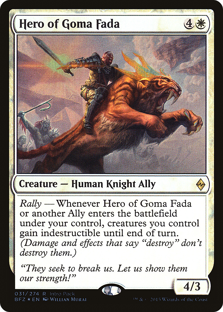 Hero of Goma Fada (UMP-031) [Battle for Zendikar Promos] Foil MTG Single Wizards of the Coast