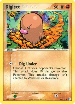 Diglett (61/112) Reverse Holofoil [EX: FireRed & LeafGreen] Pokemon Single Pokémon