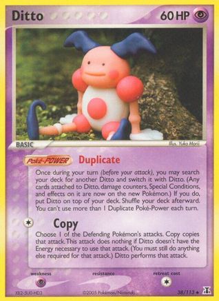 Ditto - 038/113 (Mr. Mime) (38/113) Reverse Holofoil [EX: Delta Species] Pokemon Single Pokémon