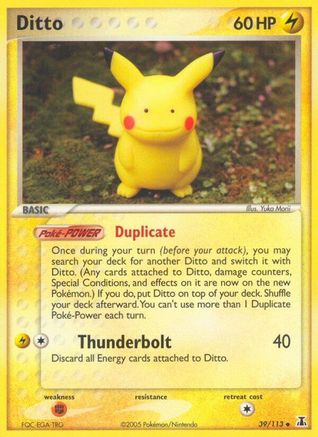 Ditto - 039/113 (Pikachu) (39/113) [EX: Delta Species] Pokemon Single Pokémon