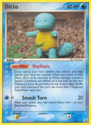 Ditto - 040/113 (Squirtle) (40/113) Reverse Holofoil [EX: Delta Species] Pokemon Single Pokémon