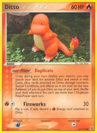 Ditto - 61/113 (Charmander) (61/113) [EX: Delta Species] Pokemon Single Pokémon
